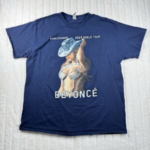 Beyonce Renaissance 2023 World Tour T-Shirt Size XL Navy Double Sided Print